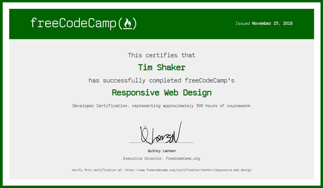 Responsive Web Design Certification